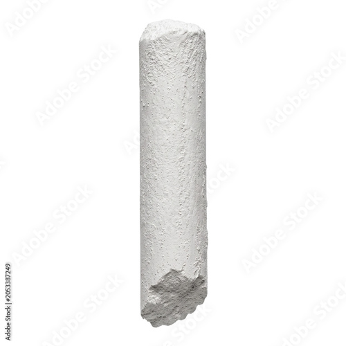White chalk stick isolated on transparent background