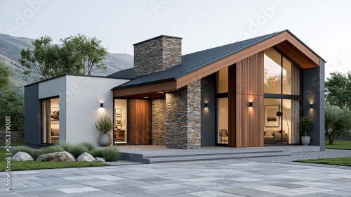 contemporary countryside home with timber architecture and healthy farm to table gardening lifestyle