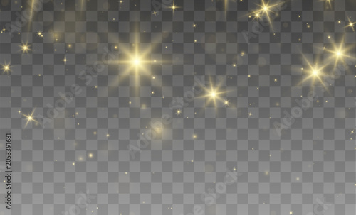 Golden vector dust forms a luminous sparkling stream of particles. Transparent glowing details create magical flowing effects. Elegant glitter elements deliver a premium festive look.
