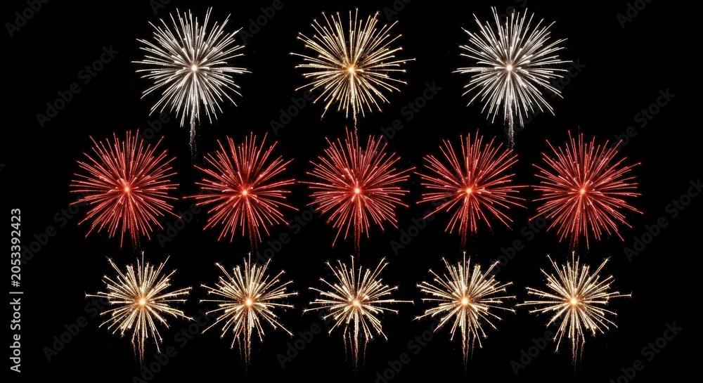 Fototapeta premium Colorful fireworks exploding in the night sky