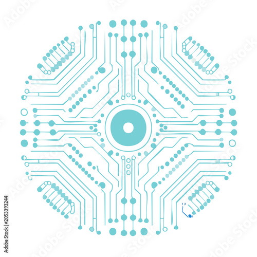 Minimalist blue circuit board vector design