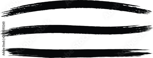 Cuadro en lienzo Black brush strokes grunge set