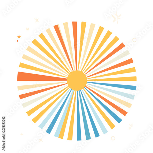 Minimalist colorful radial pattern illustration