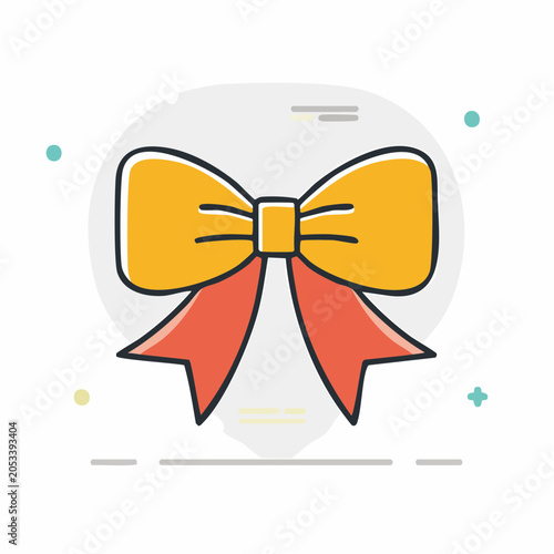 Yellow and Red Bow Icon