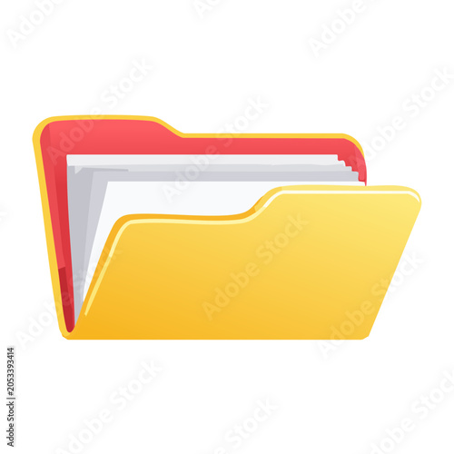 Yellow folder icon with documents