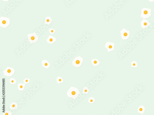 Fotografie Breakfast Fried Eggs Kitchen Vector Background