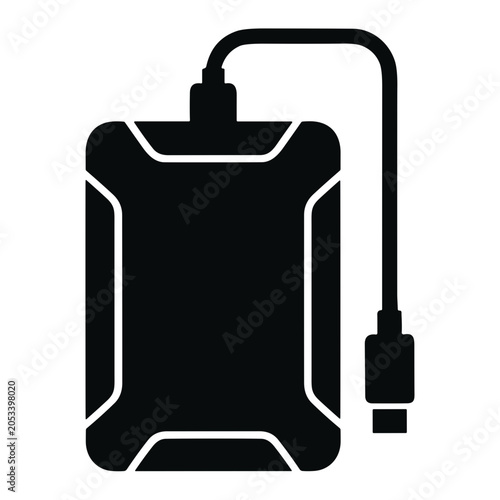 icon portable external hard disk drive (HDD) vector illustration