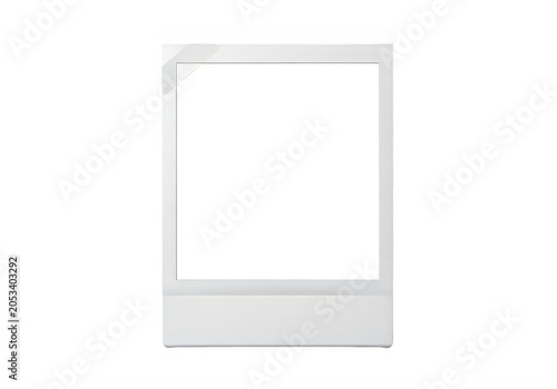 Polaroid photo frame with white background and blank space transparent background