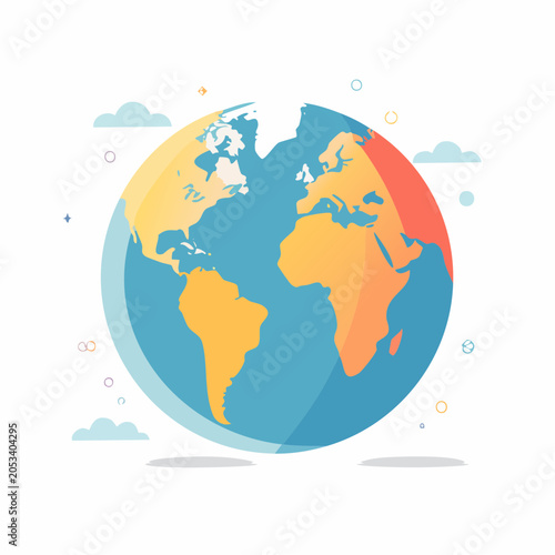 Stylized Earth Globe Illustration