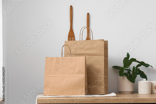 Two brown kraft paper shopp...
