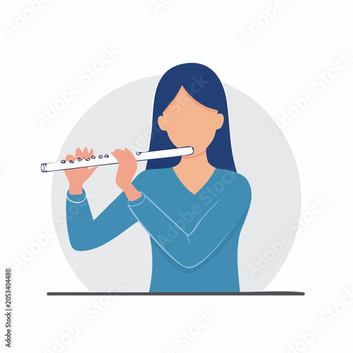 Woman playing the flute