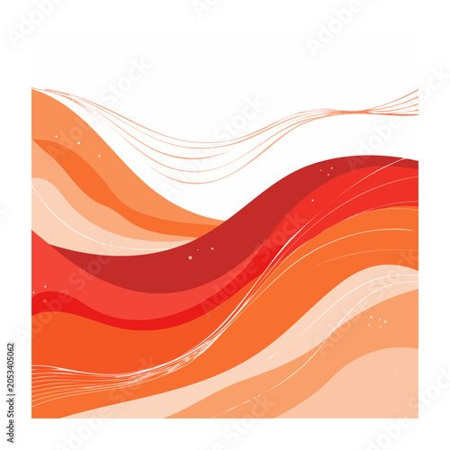 Modern abstract wave illustration in warm colors