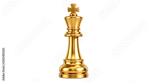 Golden Chess King Piece Symbolizing Leadership Strategy and Victory