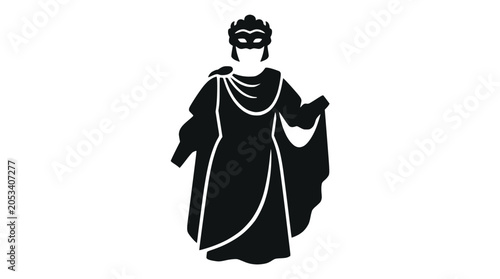 Schilderij op canvas Ancient Roman orator or Greek philosopher standing silhouette.