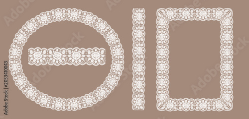 Set of lace vector frames