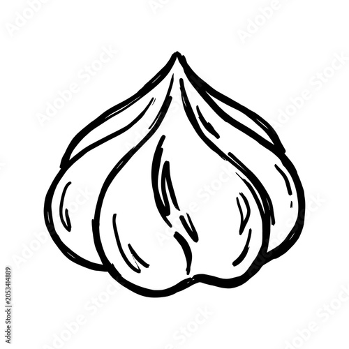 Fotografía Hand drawn meringue swirl sketch isolated on white background
