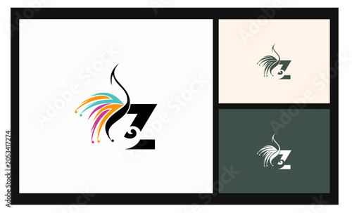 peacock symbol stockvector letter Z logo