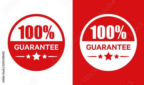 100% guarantee red stamp vector sign