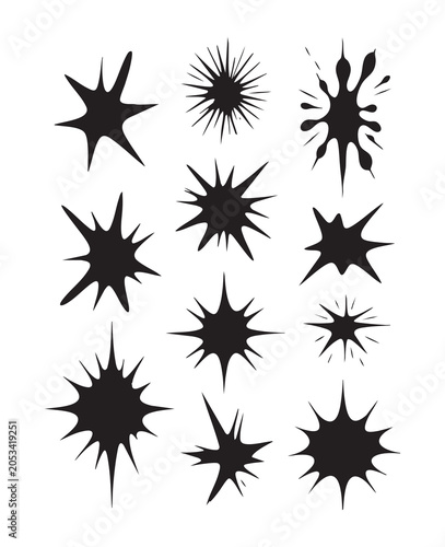 Abstract Organic Shapes and Spark Symbols Collection – Modern Vector Elements
