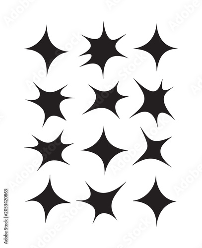 Abstract Organic Shapes and Spark Symbols Collection – Modern Vector Elements