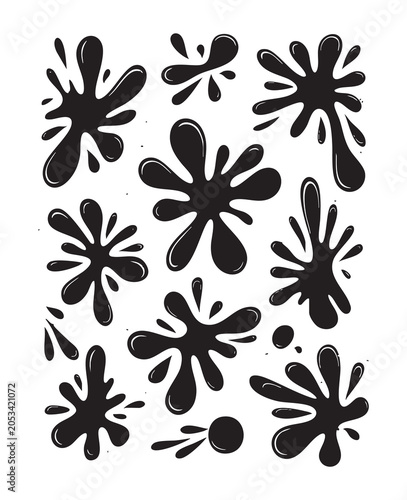 Abstract Organic Shapes and Spark Symbols Collection – Modern Vector Elements