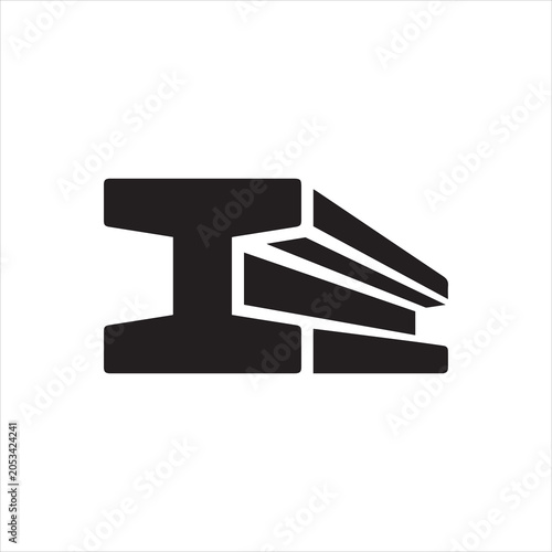 Bilde på lerret Steel I beam girder construction material vector icon isolated on white