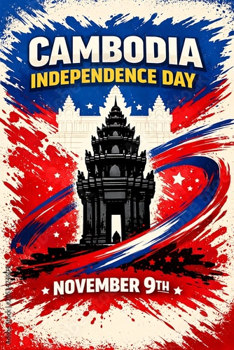 Cambodia independence day celebration poster design