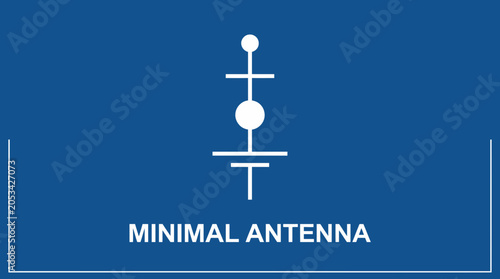 Slika na platnu Minimal Antenna Symbol on Blue Background