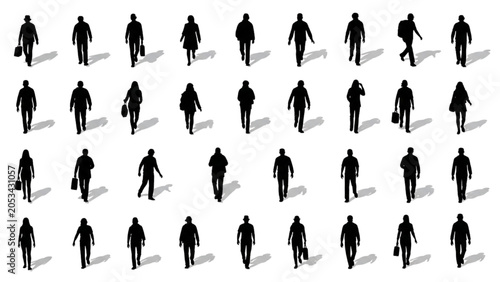 Top View Pedestrian Silhouettes Vector Pack for Landscape Architecture, Urban Design and Site Planning