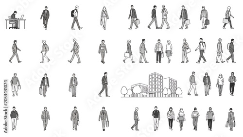 Architectural Entourage People Vector Set for Urban Planning, Site Plans and Design Presentations