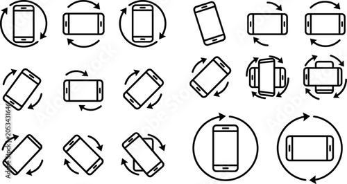 Foto Collection of Smartphone Screen Rotation Icons for Mobile App Interface and User