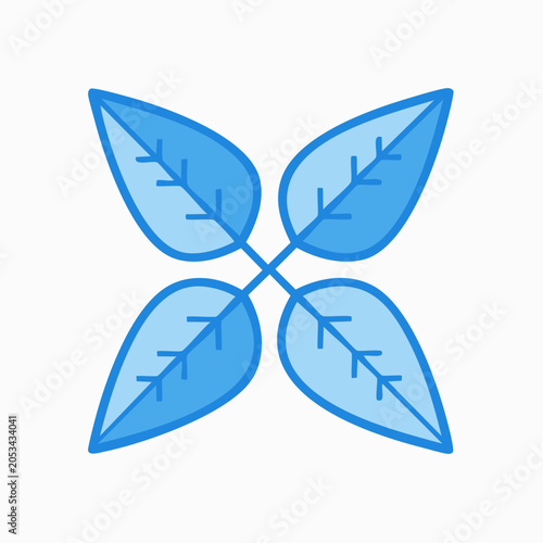 Stylized Blue Leaves Icon