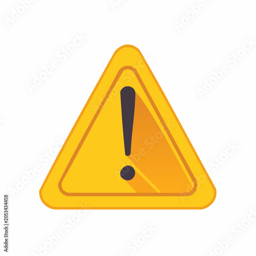 Yellow Warning Sign with Exclamation Mark
