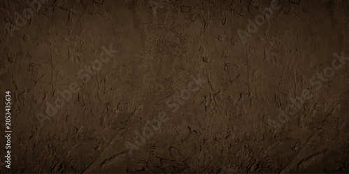 Bild auf Leinwand Textured brown plaster wall, rough surface with visible imperfections, creating a rustic and earthy backdrop