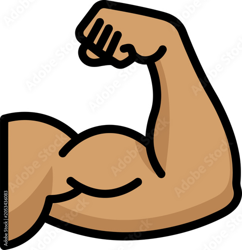 Muscular arm flexing biceps strong concept icon
