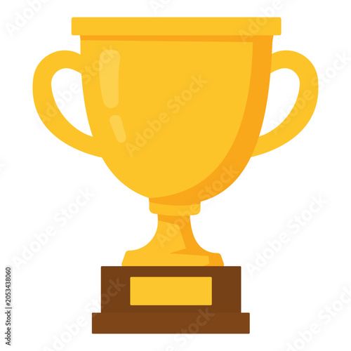 Golden Championship Trophy For Football Tournament Winner Illustration