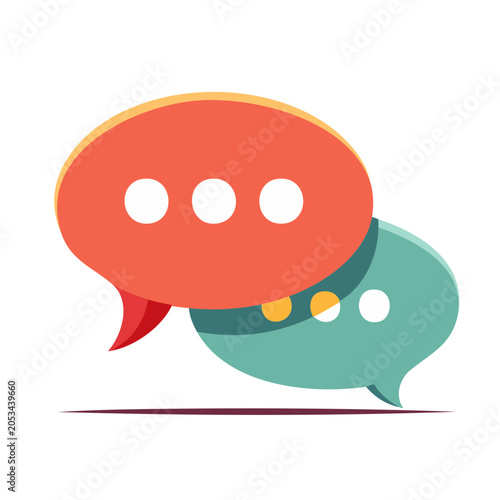 Two colorful speech bubbles illustration