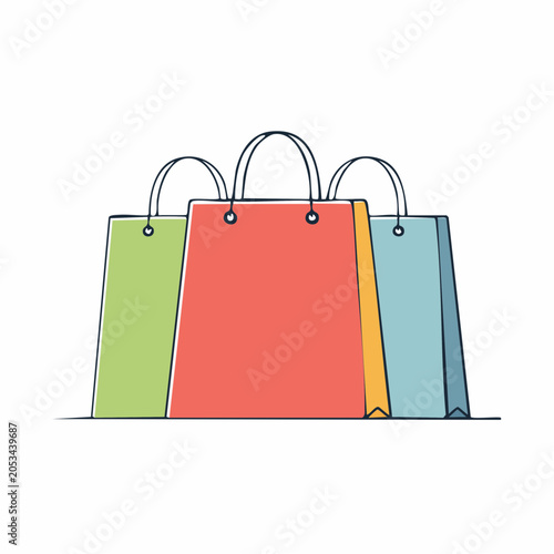 Three Colorful Shopping Bags