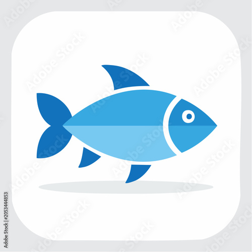 Simple blue fish icon