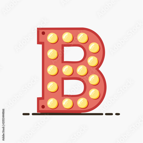 Retro Marquee Letter B with Lights