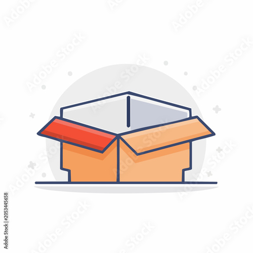 Open Cardboard Box Icon