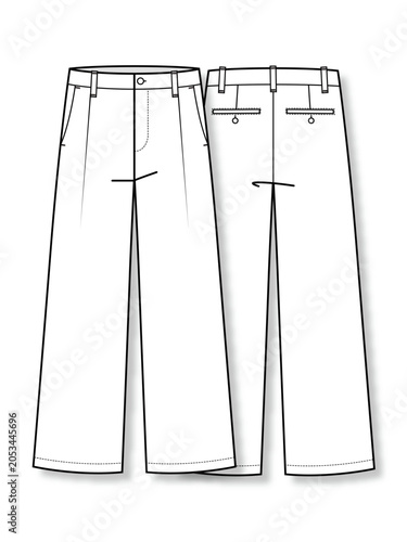 Foto Men Wide Leg One Tuck Trousers Set Casual Loose Slacks Minimal Fashion Flat Sket