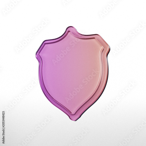 Shield shape with gradient isolated on a white background