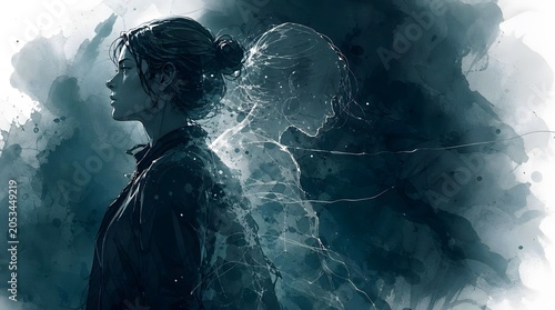Illustration of a woman who is fighting even though she wants to give up.