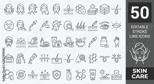 Obraz na plátně Skin care icons set