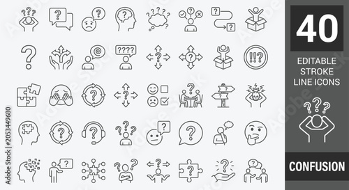 Bild auf Leinwand Confusion icon set