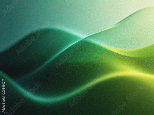 Dynamic abstract grain noise background with ethereal flowing lines in vibrant green and teal gradients, illustrating smooth digital movement and modern artistic elegance
