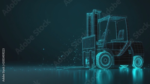 3D holographic forklift representation.