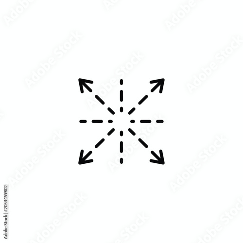 Expand view icon for interface scaling: Clipart, Glyph and solid icon set, Flat Design Icon, line icon set, Flat Vector icon, icon, Editable stroke icon