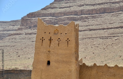 Amazigh or Berber design motif on kasbah ruins